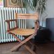 Old wood and leather safari chair