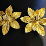 Golden wall leaf sconces