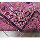 Vintage Pink Geometric Turkish Hand-Knotted Runner 80x337