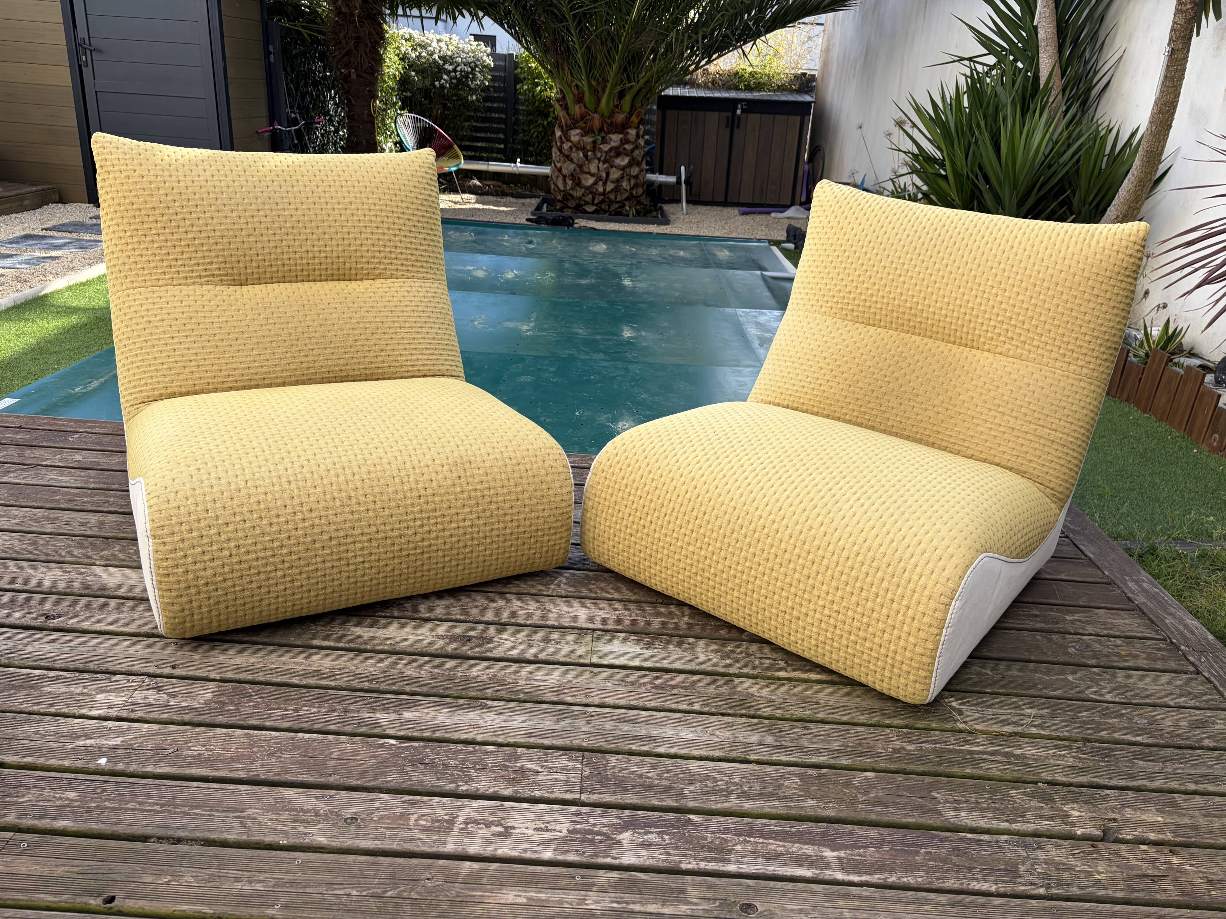 Pair of Roche Bobois armchairs, Calm Time.