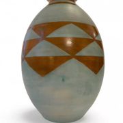 Boch Frères Keramis, Large Art-Deco Vase, Geometric Pattern.