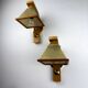 Pair of Italian "Cocoon" wall lights, resin and pine wood, circa 1970s