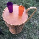 Rolling 50s rattan bar