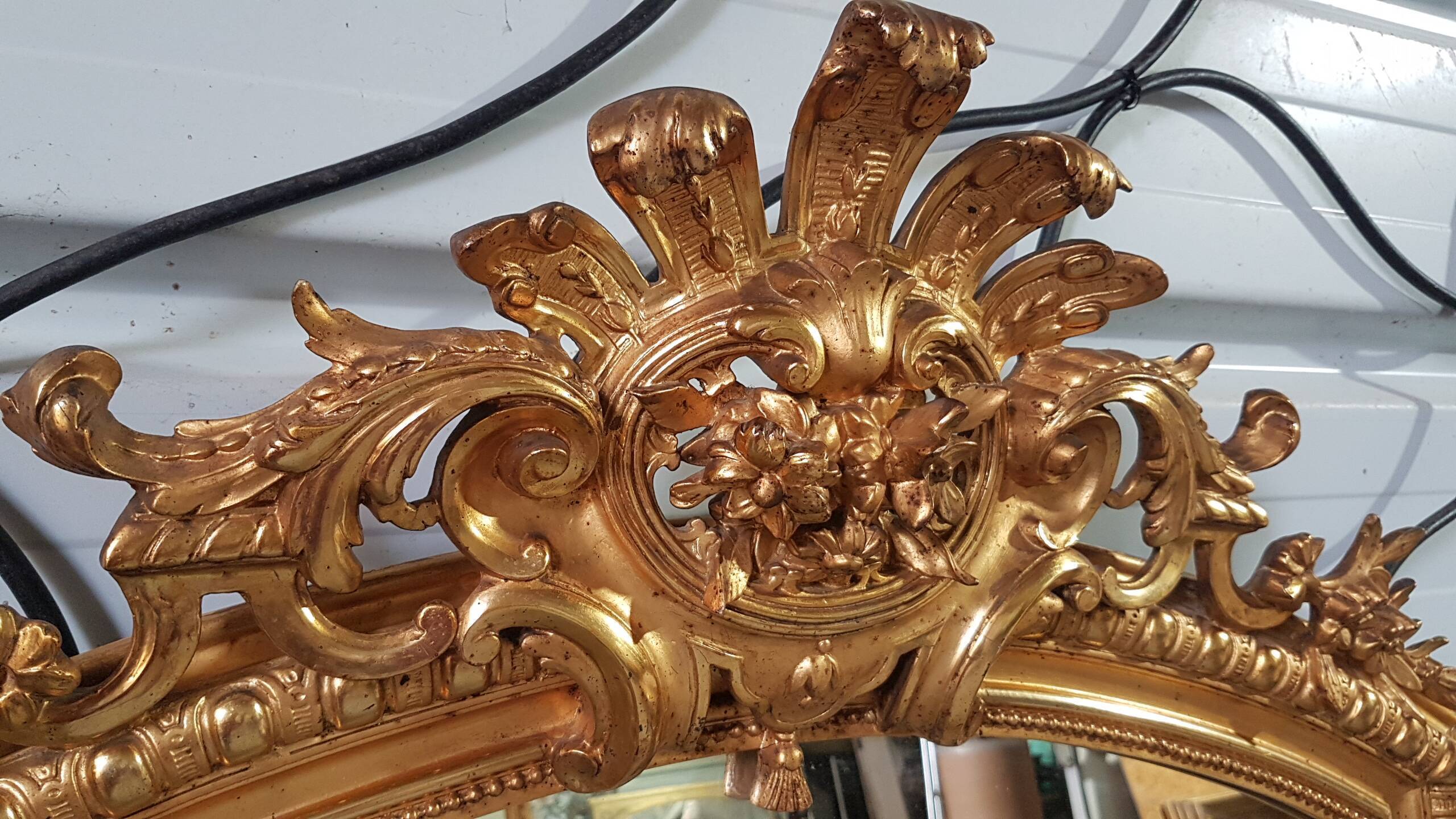 Gilded mirror Napoleon III 162 cm x 0.90 cm