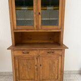 Vaisselier ancien portes vitrées fleurs de lys année 50