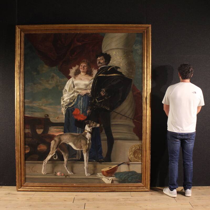 Great 19th-century portrait signed by Francesco Vinea
