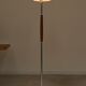 Modernist floor lamp in teak, chrome metal, opaline, Czechoslovakia 60s