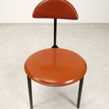 Set of 5 Linea Veam leather tripod chairs