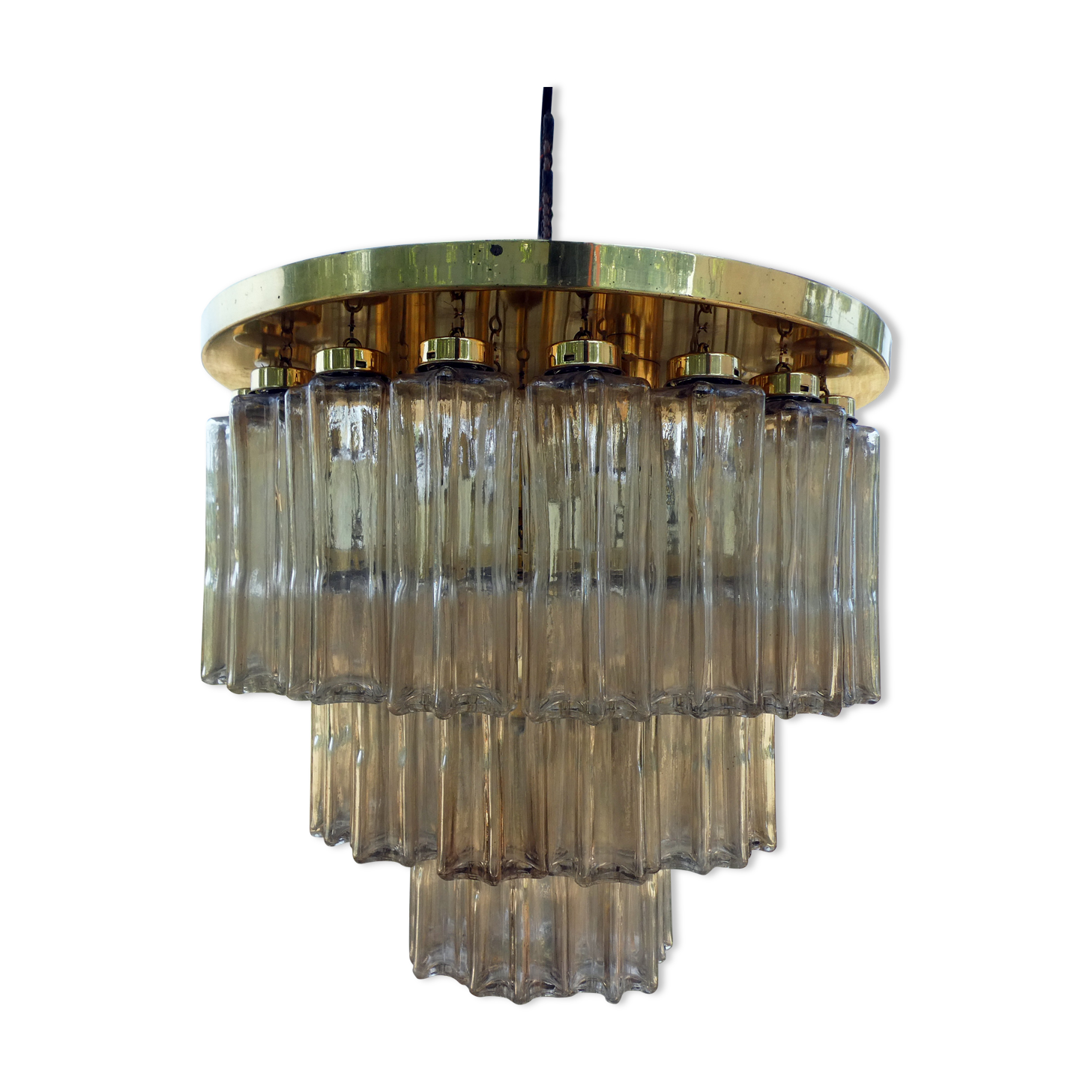 Design chandelier by Glashütte Limburg from 1960