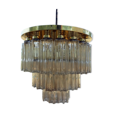 Design chandelier by Glashütte Limburg from 1960