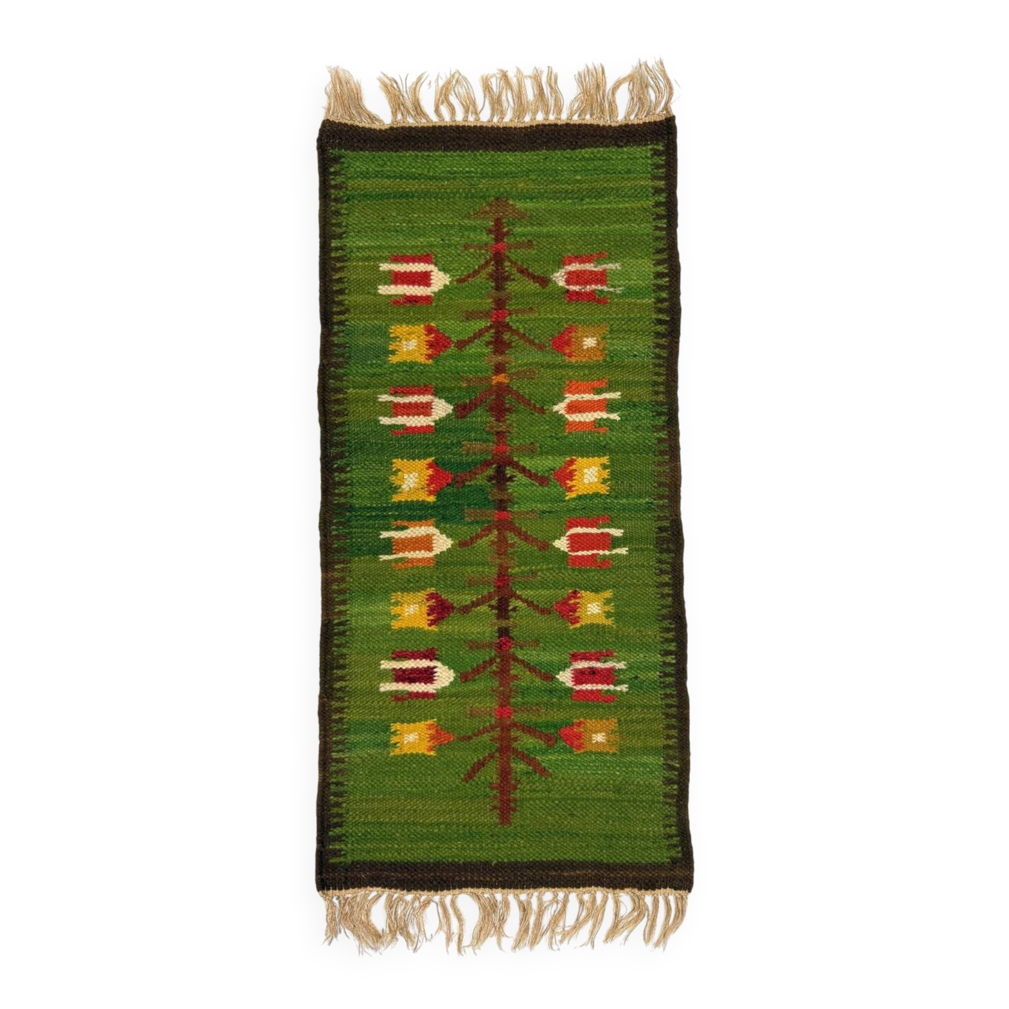 Woolen kelim wall hanging table runner Poland 1970’s
