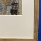 Alfred Gaspart (1900-1993), "Les Bouteilles" Cubist still life, pencil and oil pastel drawing