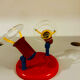 Brilliant Red & Blue Vintage Ceiling Light 1980s Germany