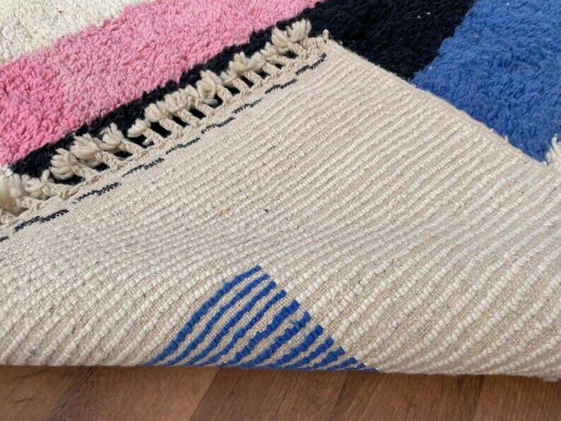 Moroccan handmade Berber rug with colourful patterns, size 150 x 250 cm.