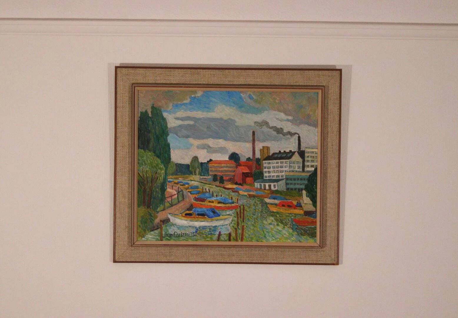 Original Swedish Oil on Panel – “Motif from Sundbyberg” by John Carlson