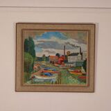 Original Swedish Oil on Panel – “Motif from Sundbyberg” by John Carlson