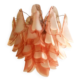 Pink and white “rondine” murano glass chandelier d60
