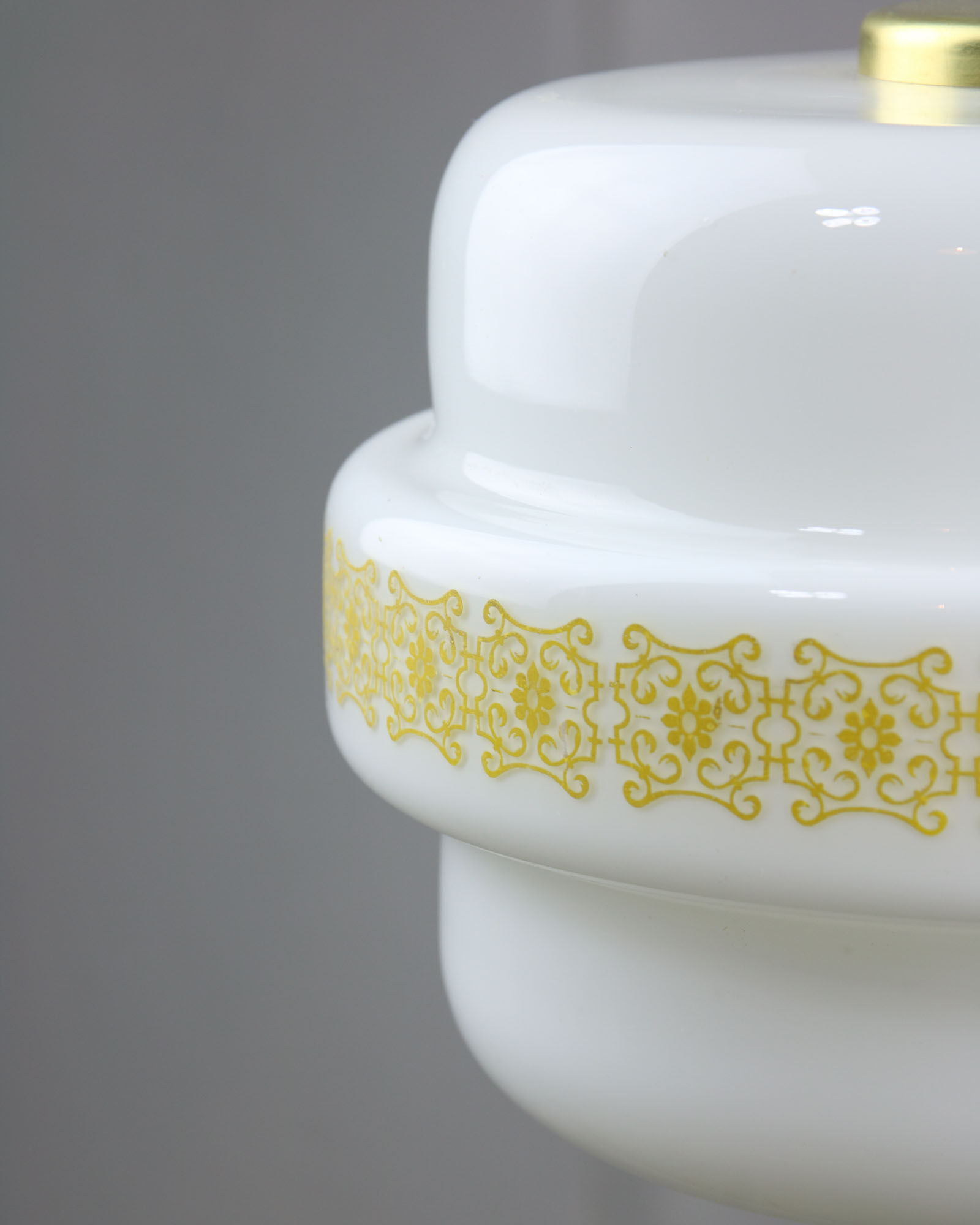 Mid-century Glass & Brass Pendant Lamp