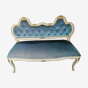 Louis XV style bench in painted wood