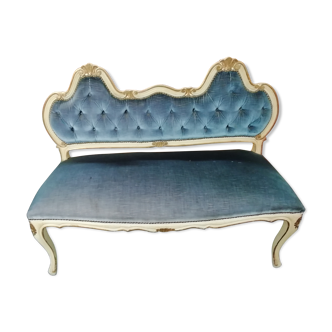Louis XV style bench in painted wood