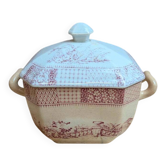 Sucrier ancien en terre de fer Lunéville modèle Dentelle