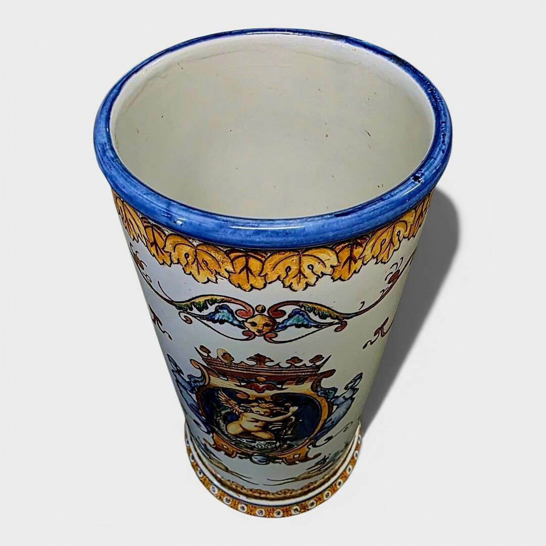 Vase cylindrique en faïence de Gien