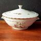 Vintage soup tureen, Vitriam porcelain France, Phoenix on a flowering branch.