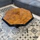Table basse en loupe d’orme vintage 70s