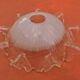 1930s Clear and Milk White Glass Ruffled Lampshade