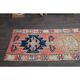 1970s Turkish Oushak Handmade Wool Cotton Pink Runner Rug 82x285