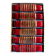 Art Deco knife rests (x6) – Red and gold glass, geometric