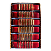 Art Deco knife rests (x6) – Red and gold glass, geometric