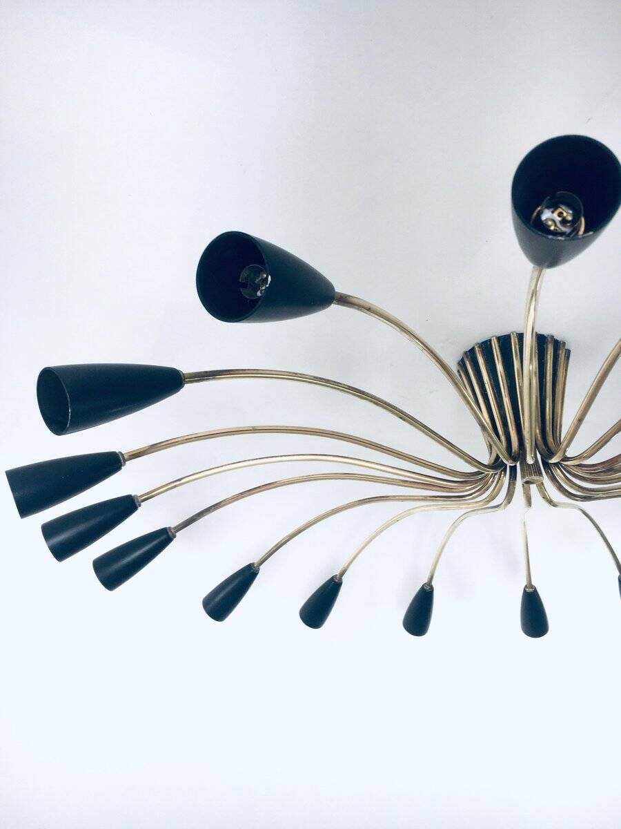 Sputnik 18-Arm Ceiling Lamp from Kaiser Leuchten, Germany, 1950s