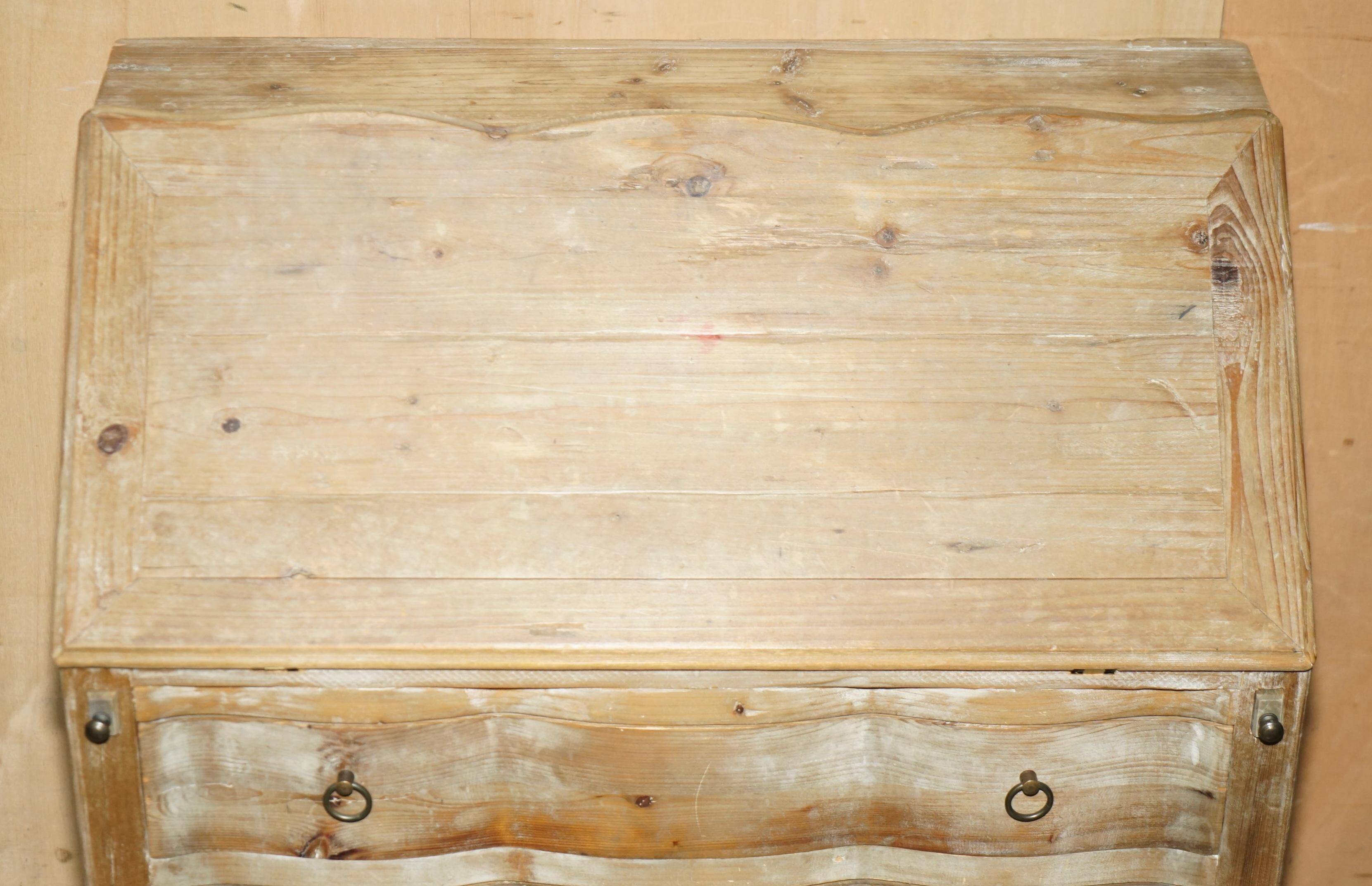 Rustic Swedish pine drop-leaf desk