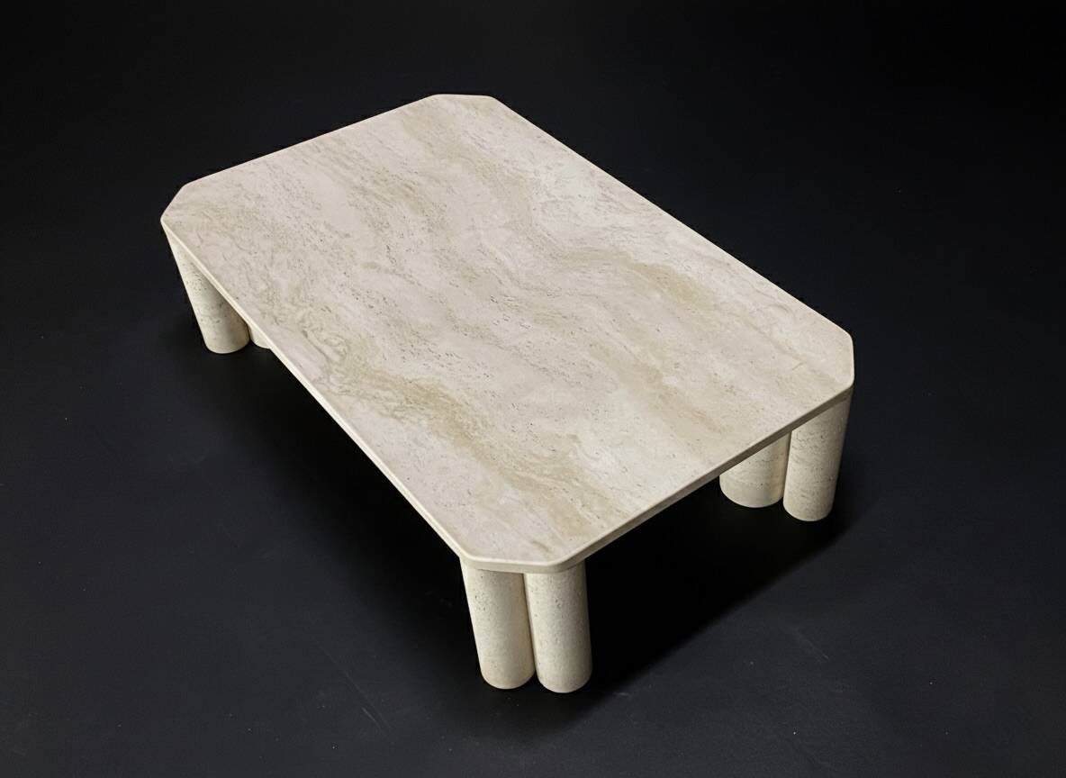 Antona travertine coffee table by the Italian publisher Up&Up.