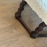 Tabouret de ferme danois moderne brutaliste des années 30 en chêne et laine