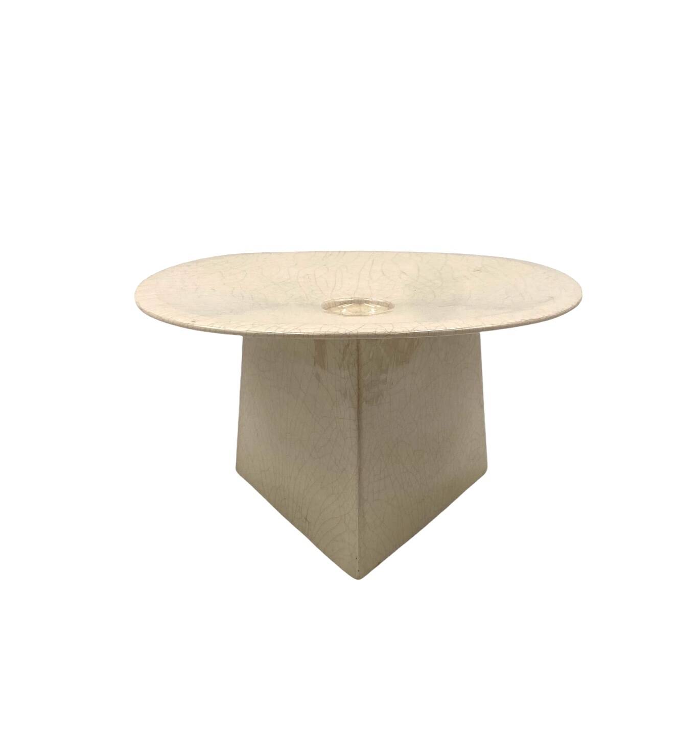 White craquele ceramic vide poche, leDuc France 1970s