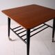 Vintage Scandinavian teak coffee table with castors