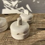3 electric switches ceramic 20-30s vintage white