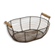 Oval metal basket with wooden handles – Country style