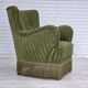 1960s, Danish armchair, original green furniture velour.
