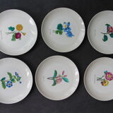 6 NBD Limoges dessert plates illuminated by hand