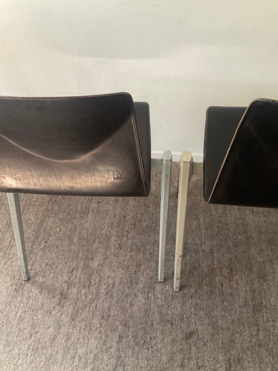 Pair of Pagholz-Germany industrial chairs from the 50s-60s
