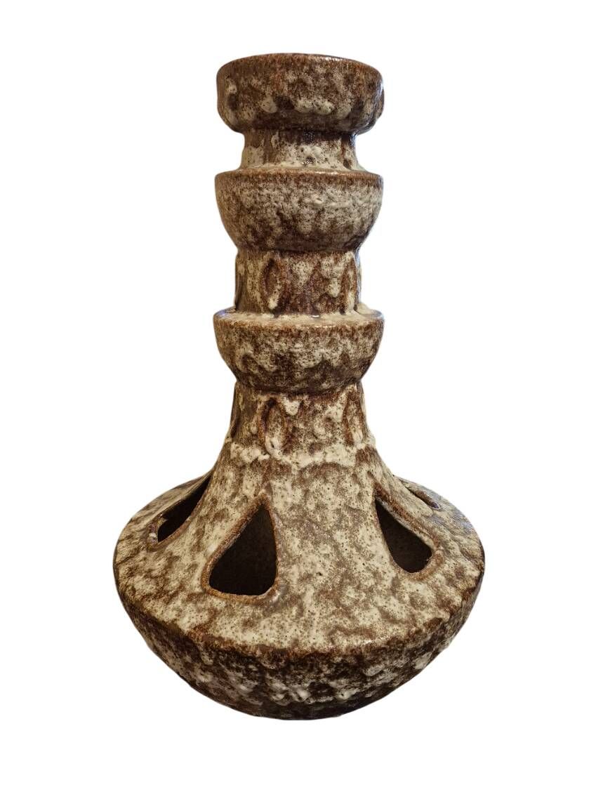 Pied de lampe brutaliste, fat lava 1970