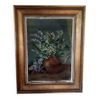 Lily of the valley bouquet painting