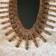 Oval Mirror in Rattan. Woven Willow and Bamboo. French Work from the Riviera.