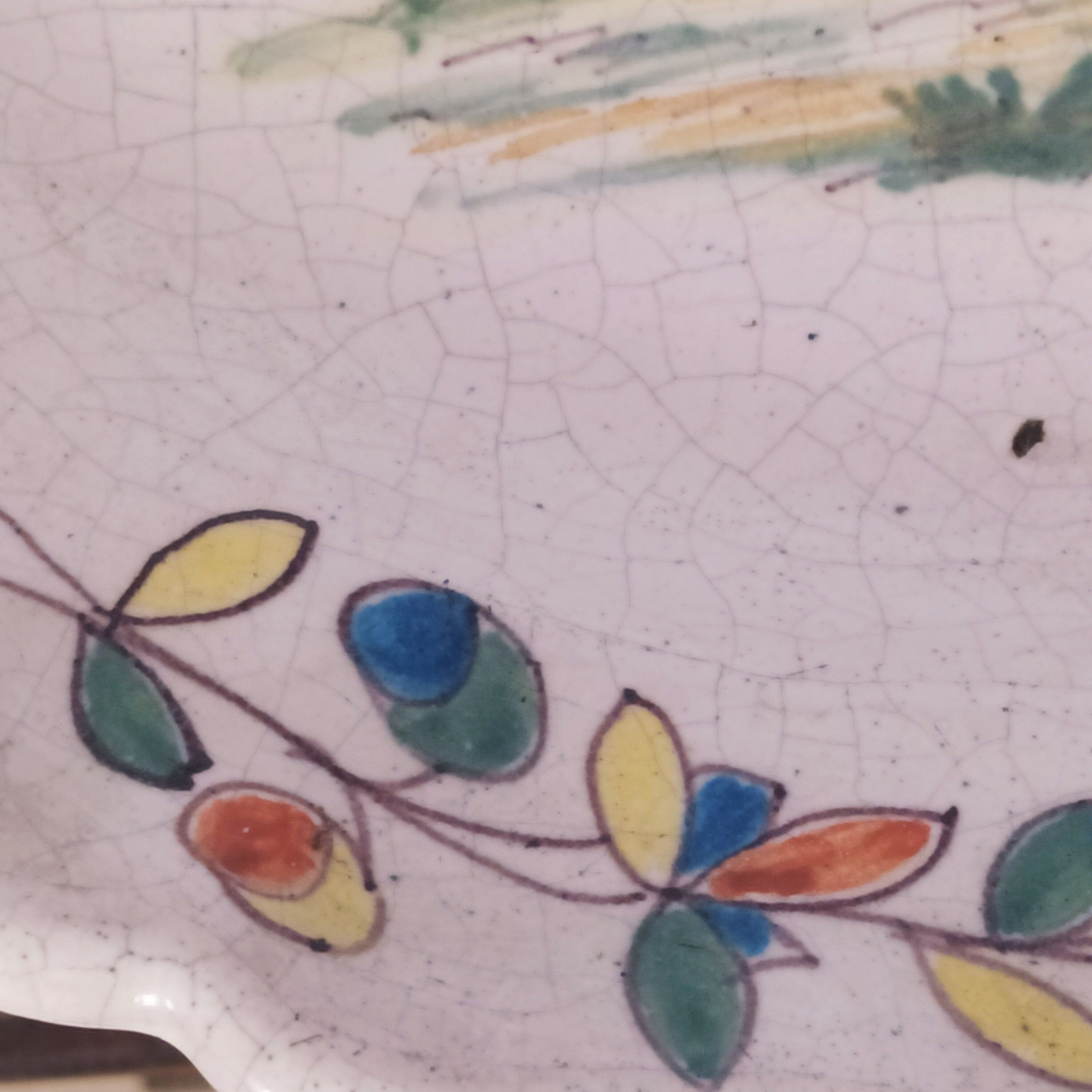 Pair of old plates faience of malicorne