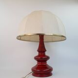 Large vintage red ceramic lamp