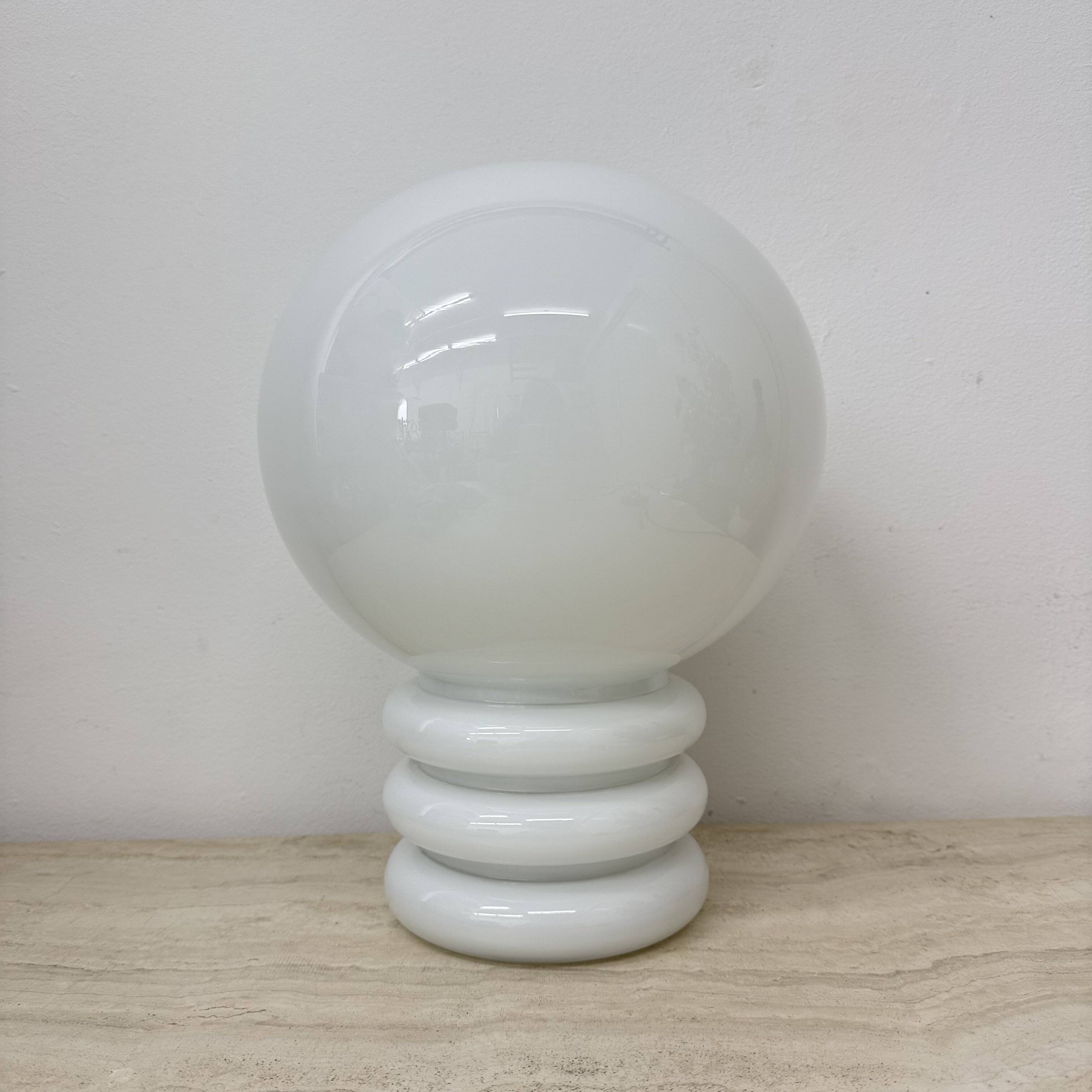 Limburg glashütte milk glass table lamp , 1970s