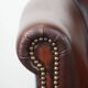 Set of two cow leather club armchairs in a luxurious red/brown colour